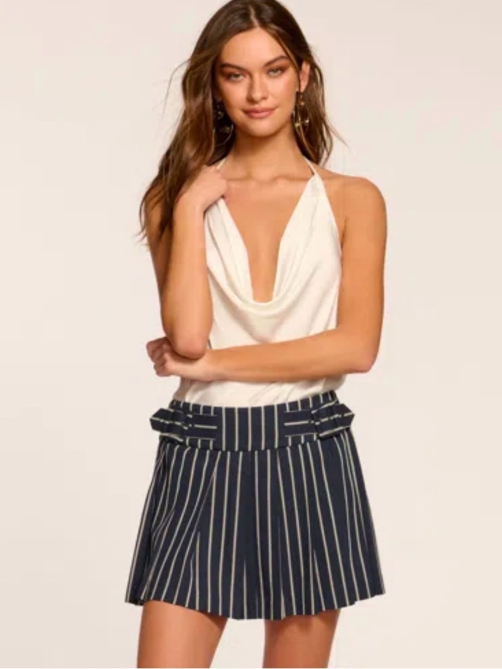 Army Brook Samie Stripe Pleated Miniskirt skort size 8